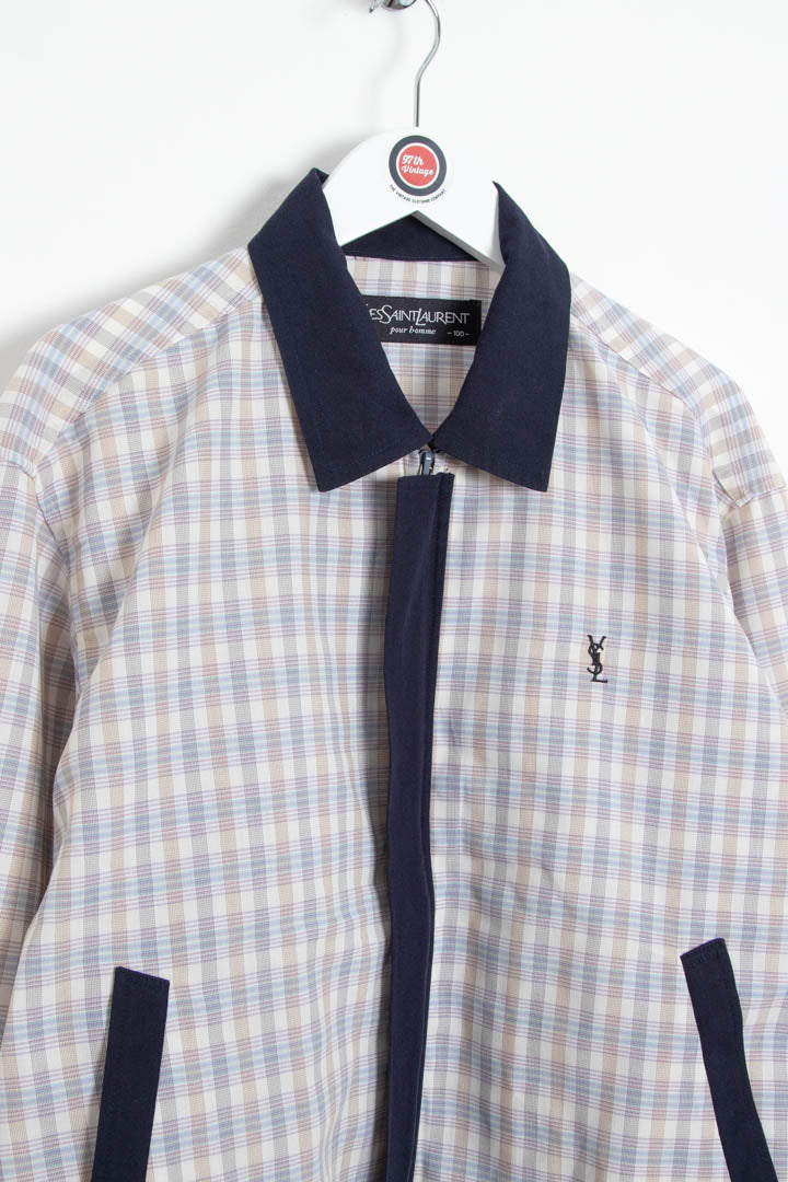 Image of YSL Checkered Harrington Jacket (S)