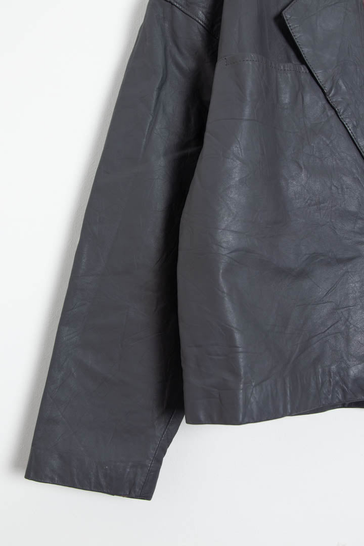 Image of Women's Christian Dior Cropped Leather Blazer Jacket (M)