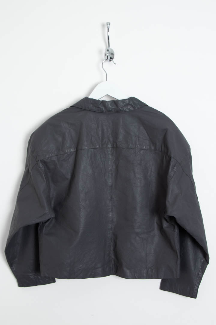 Image of Women's Christian Dior Cropped Leather Blazer Jacket (M)