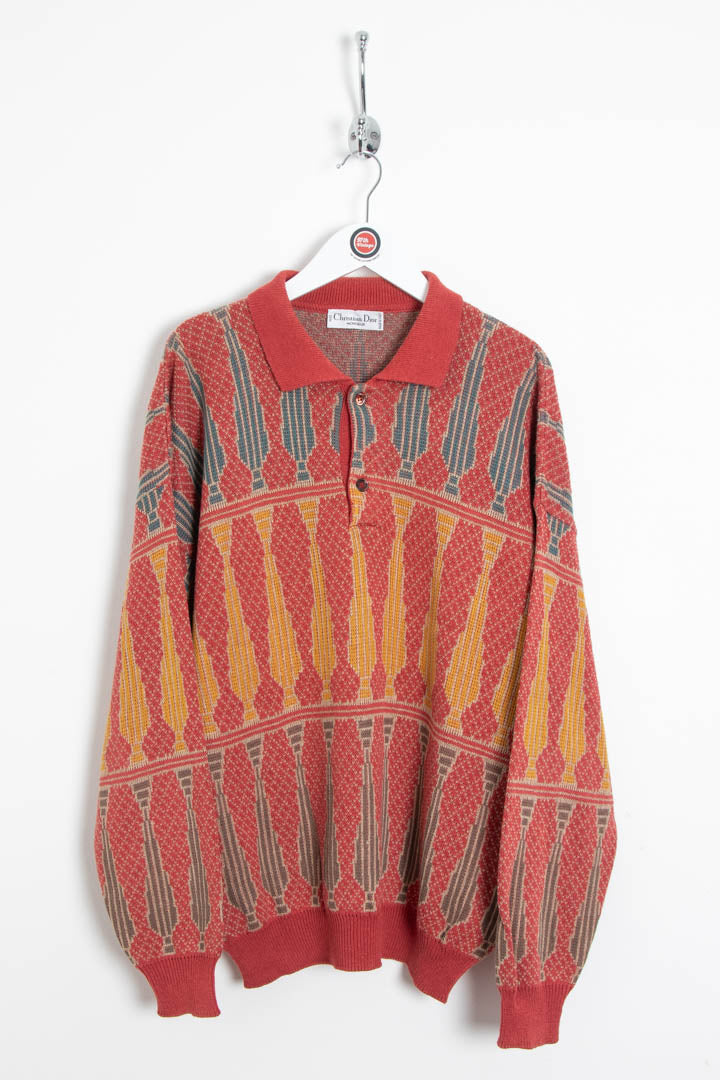 Image of Christian Dior Long Sleeve Knitted Polo Jumper (M)