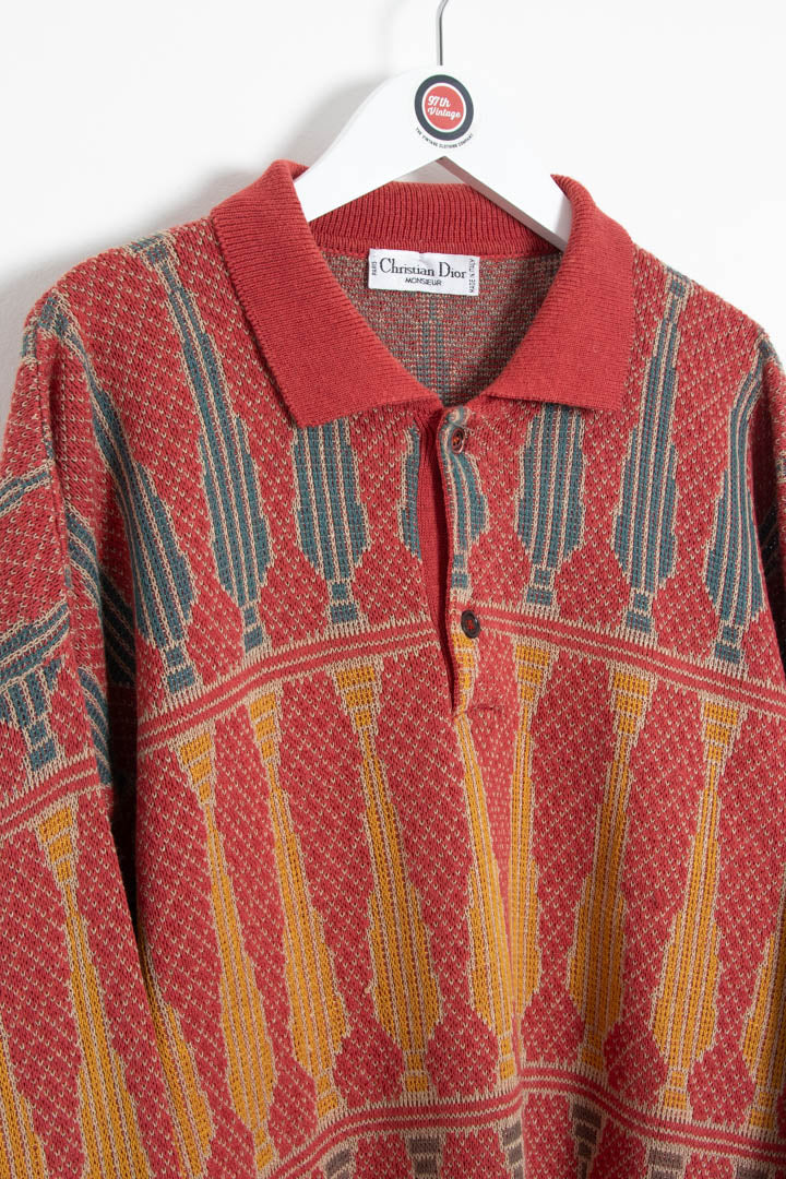 Image of Christian Dior Long Sleeve Knitted Polo Jumper (M)