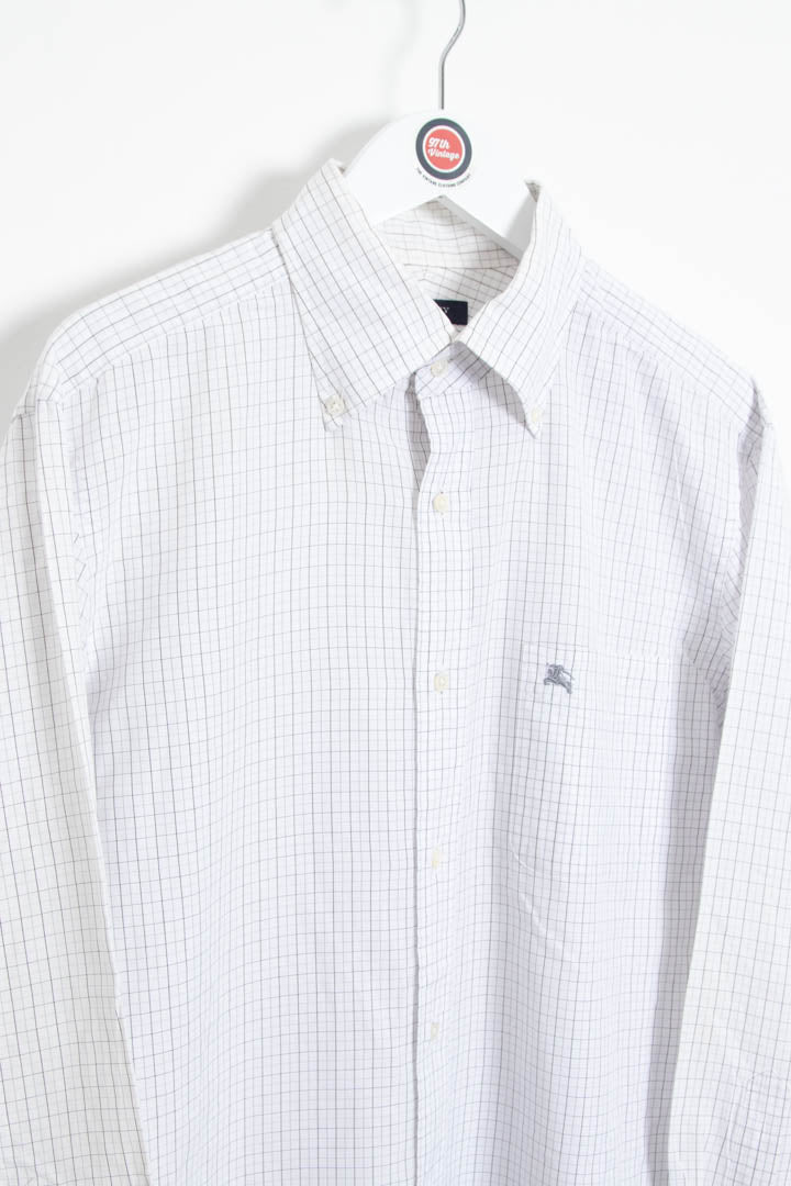 Image of Burberry Long Sleeve Windowpane Shirt (S)