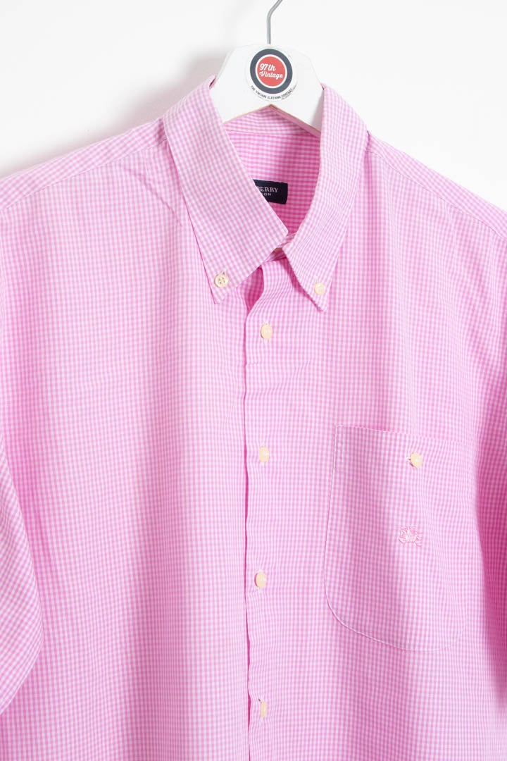 Image of Burberry Short Sleeve Gingham Shirt (L)