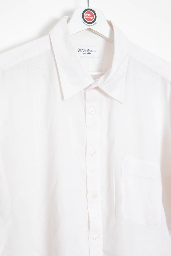 Image of YSL Short Sleeve Checkered Pocket Shirt (XL)