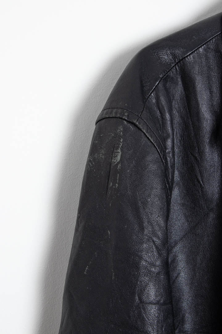 Image of Women's Black Leather Coat (XL)