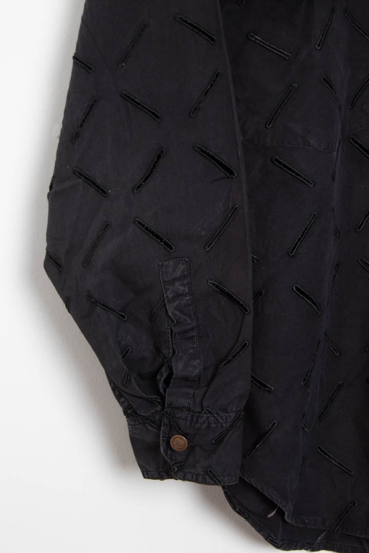 Image of Versace Textured Long Sleeve Shirt (M)