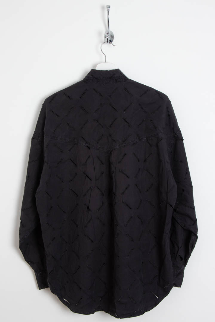 Image of Versace Textured Long Sleeve Shirt (M)