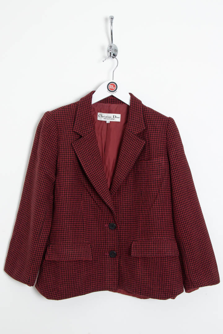 Image of Women's Christian Dior Cropped Blazer Houndstooth Jacket (S)