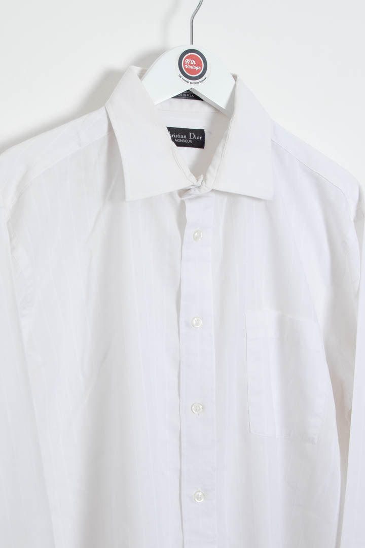Image of Christian Dior Long Sleeve Pinstripe Dinner Shirt (L)