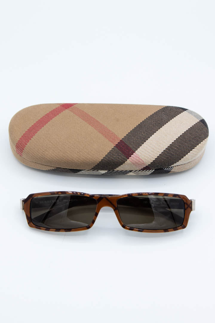 Image of Burberry Nova Check Rectangular Sunglasses 8369