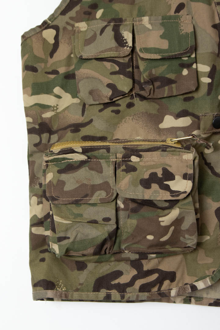 Image of Army Camo Multi Pocket Utility Vest (S)