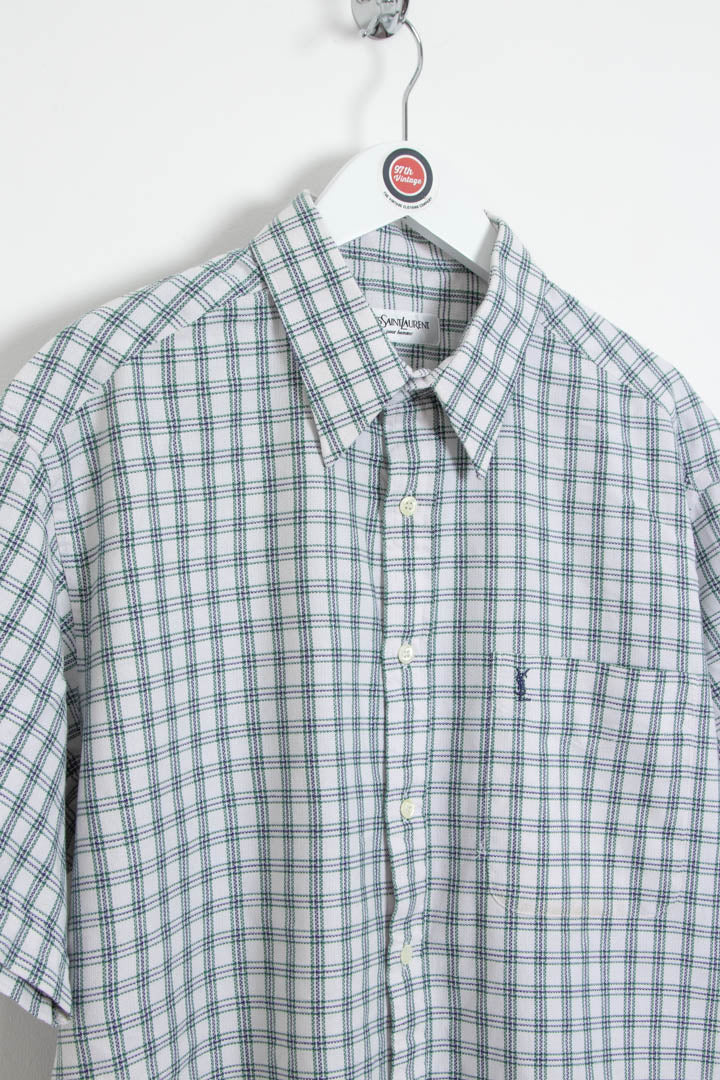 Image of YSL Short Sleeve Checkered Shirt (L)