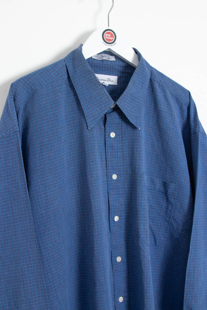 Image of Christian Dior Long Sleeve Windowpane Shirt (XXL)