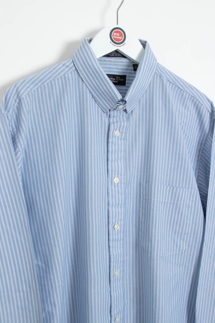 Image of Christian Dior Pinstripe Long Sleeve Shirt (L)
