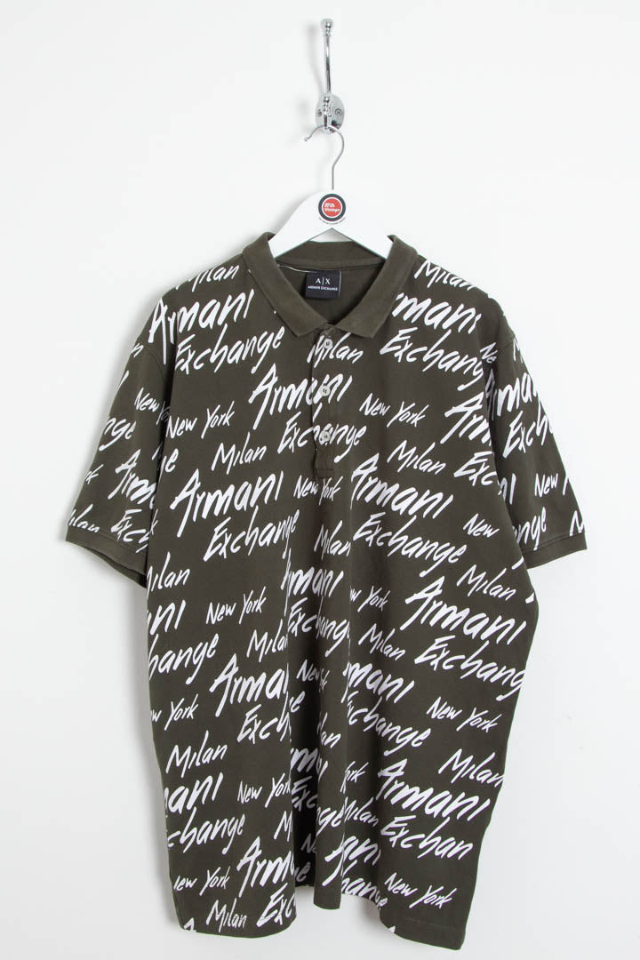 Image of Armani Exchange Repeat Logo Short Sleeve Polo Shirt (XL)