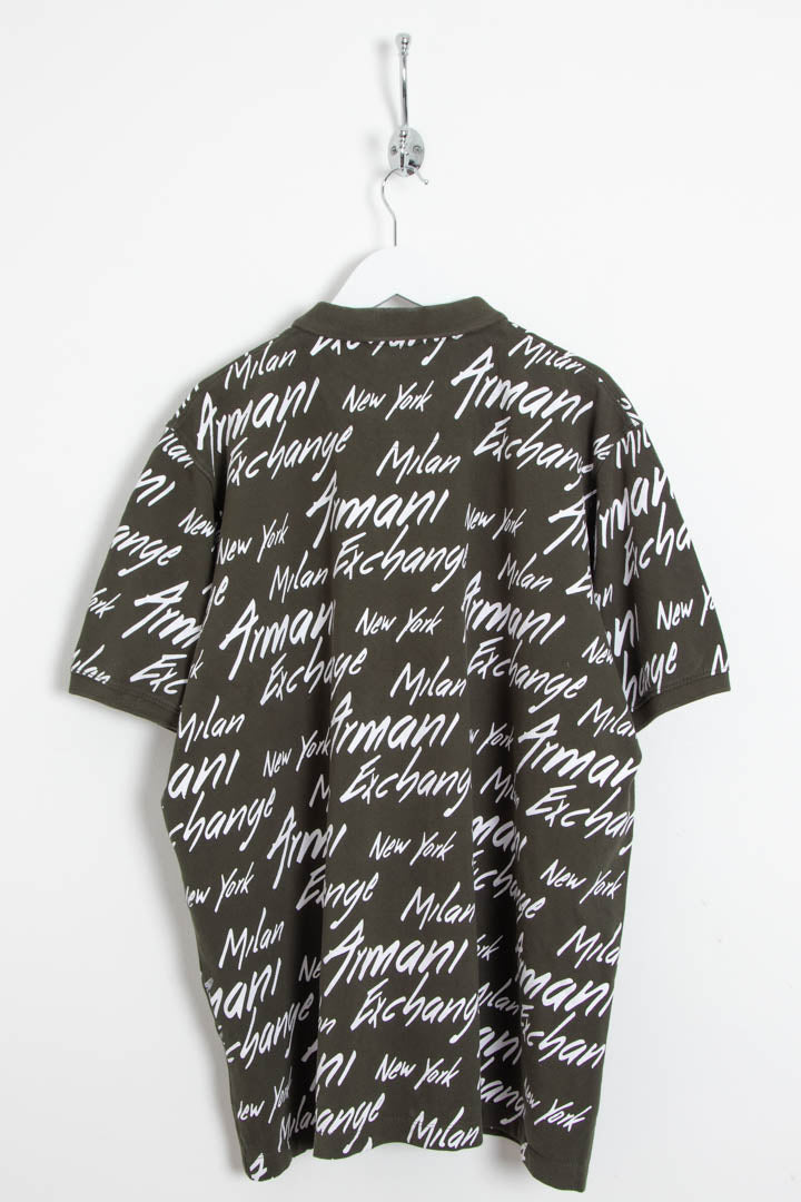 Image of Armani Exchange Repeat Logo Short Sleeve Polo Shirt (XL)