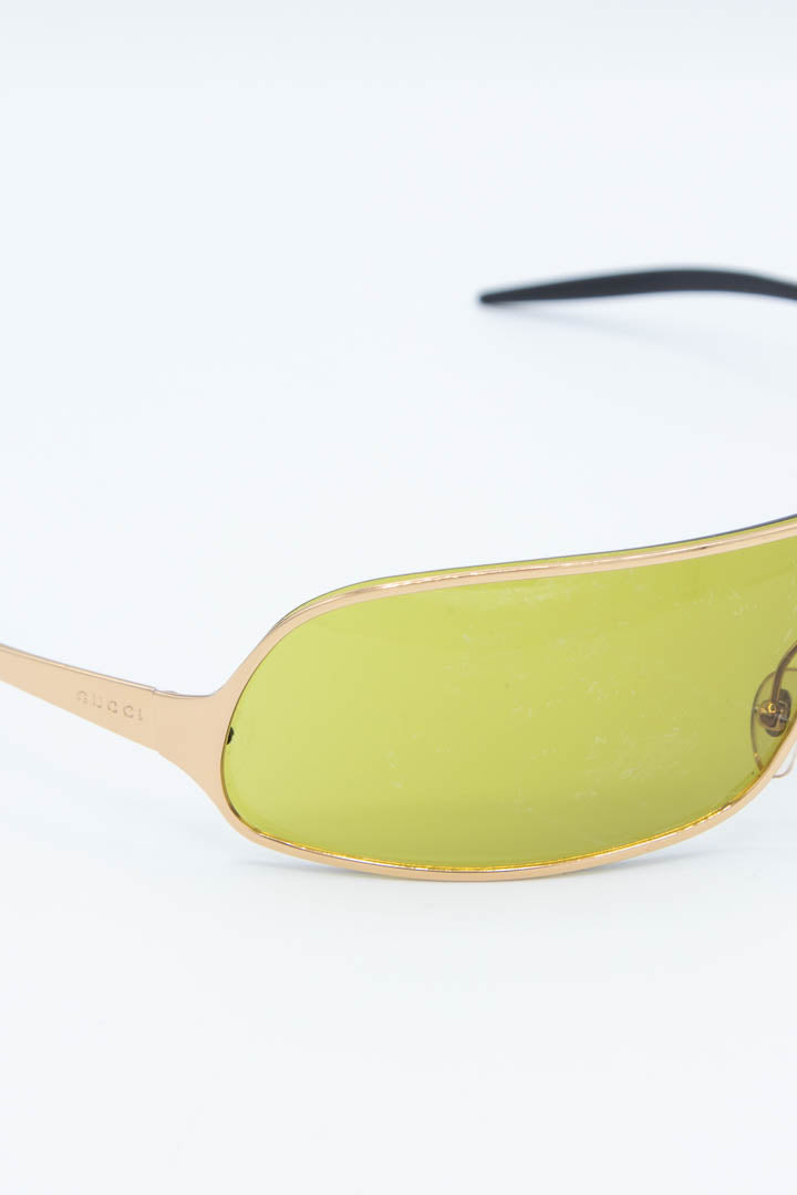 Image of Gucci Gold Metal Wrap Sunglasses GG1661/S