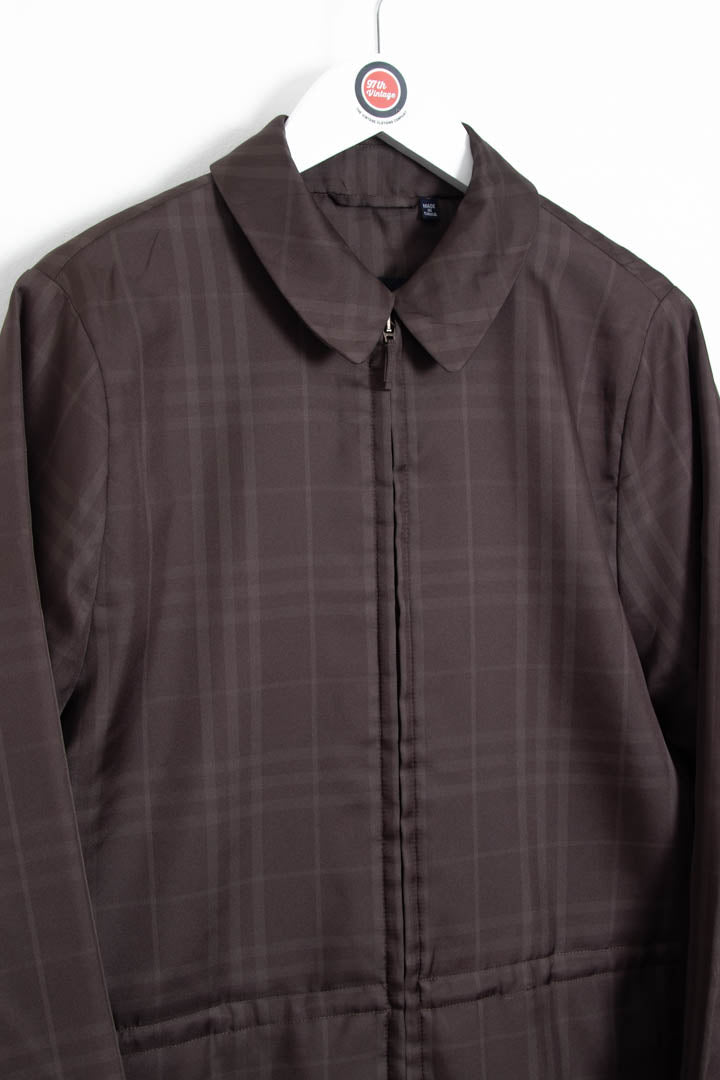 Image of Women's Burberry Checkered Long Coat (XS)