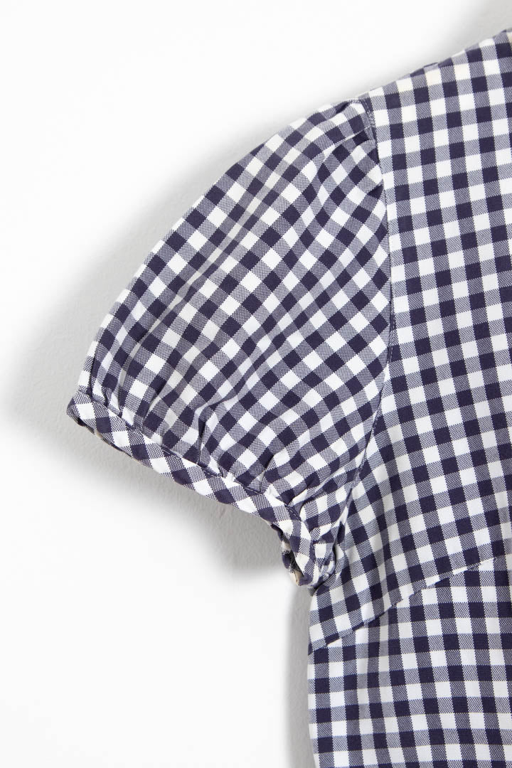 Image of Women's Burberry Gingham Short Sleeve Blouse (S)