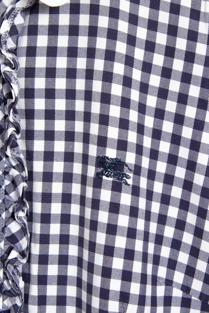 Image of Women's Burberry Gingham Short Sleeve Blouse (S)