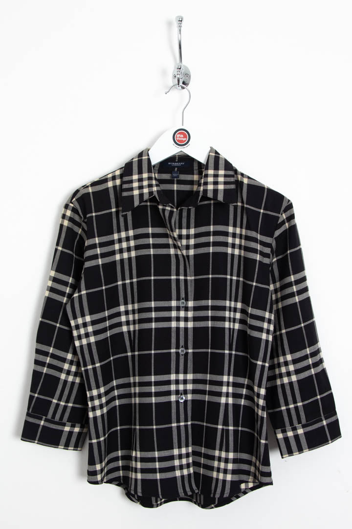 Image of Women's Burberry Long Sleeve Checkered Shirt (XS)