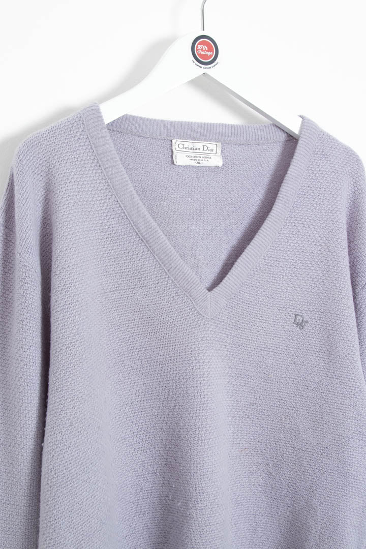 Image of Christian Dior V Neck Knitted Jumper (XL)