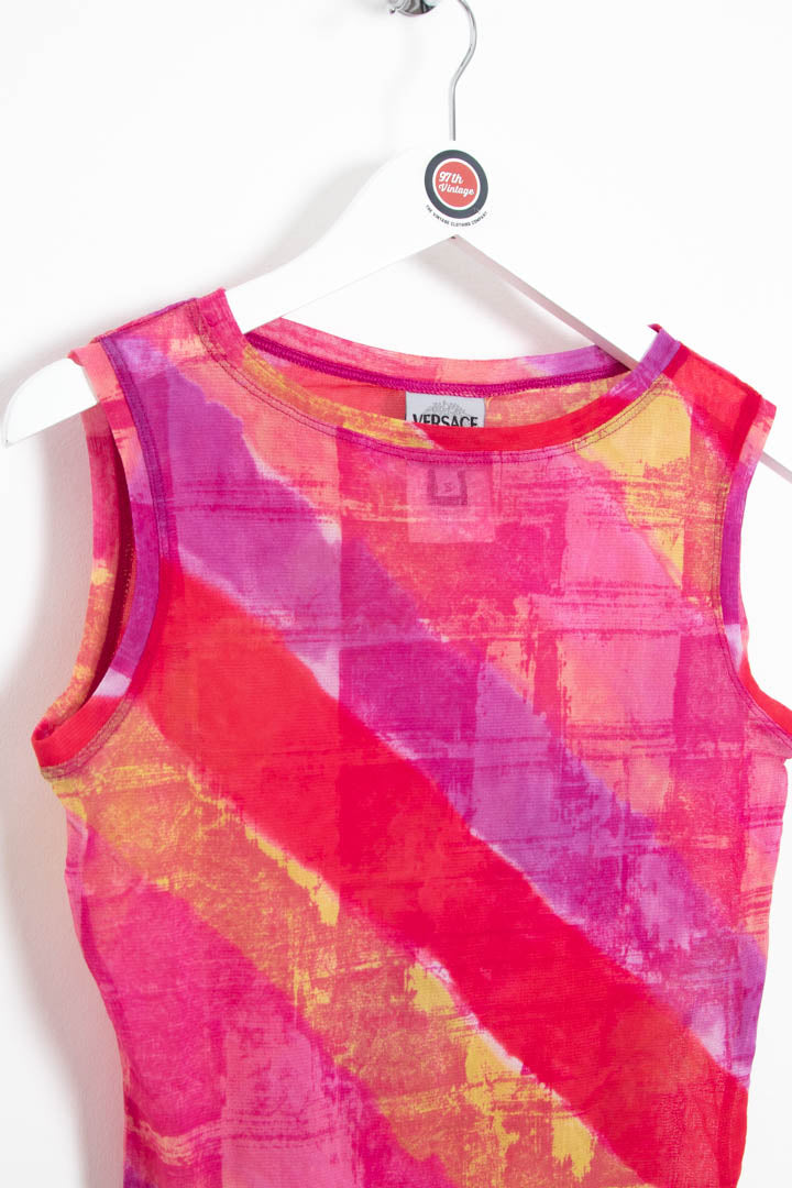 Image of Women's Versace Jeans Couture Sheer Mesh Tank Top (S)