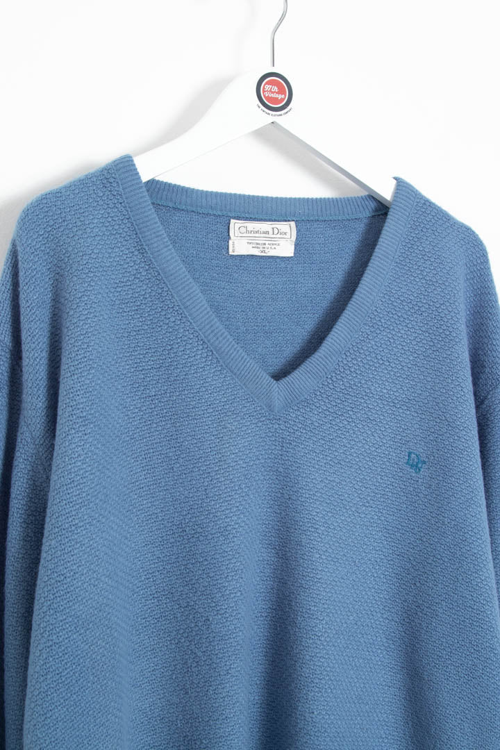 Image of Christian Dior V Neck Knitted Jumper (XL)