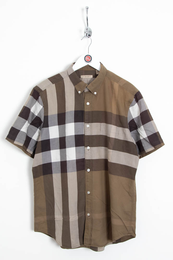 Image of Burberry Short Sleeve Checkered Shirt (M)