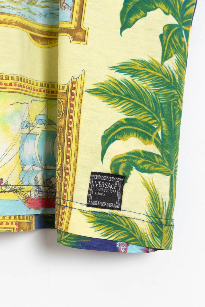Image of Versace Jeans Couture Marine Art Sailing Ships Print T-Shirt (S)