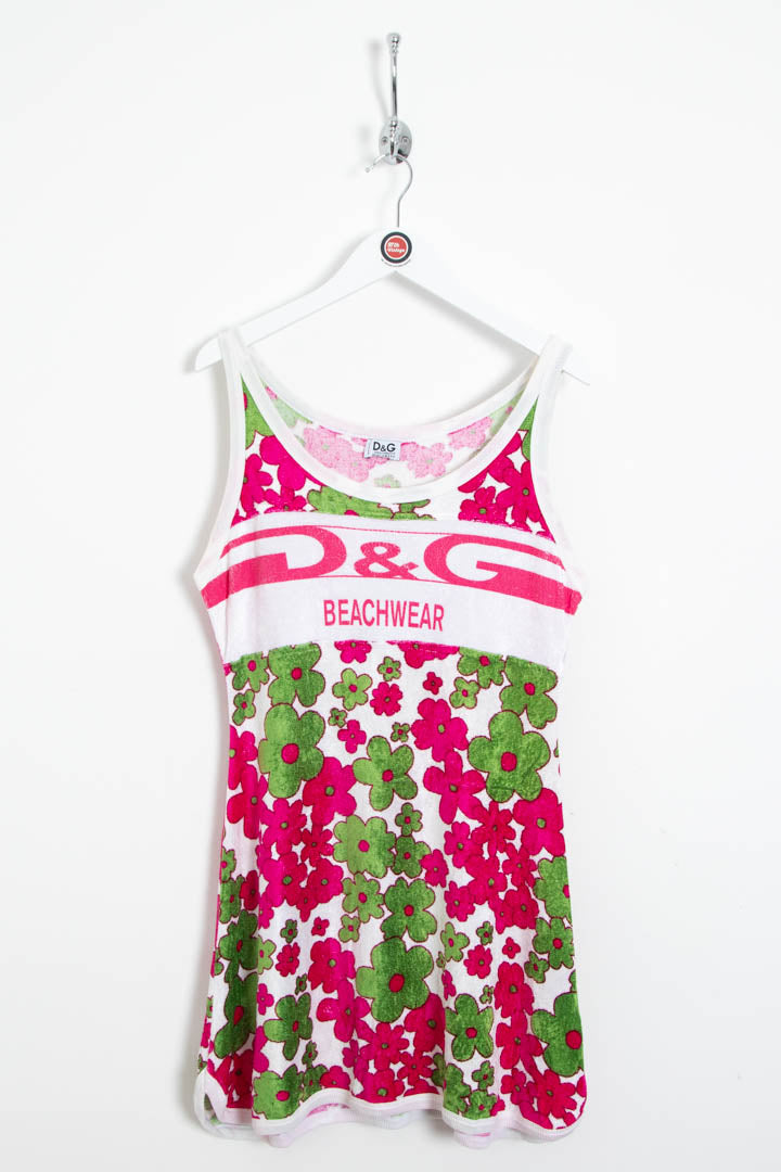 Image of Women's D&G Beachwear Floral Terry Towelling Mini Dress (S)