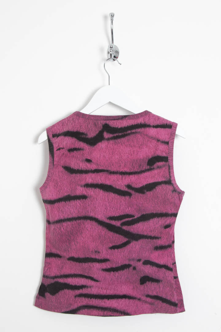 Image of Women's Just Cavalli Zebra Floral Print Tank Top (S)