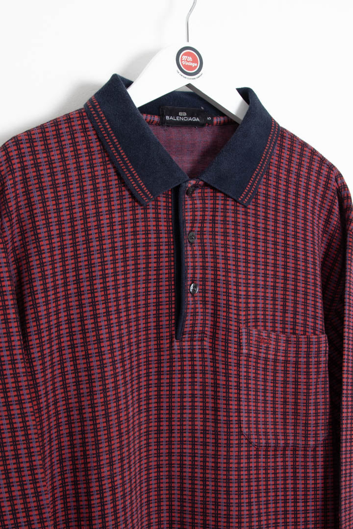Image of Balenciaga Long Sleeve Polo Shirt (M)