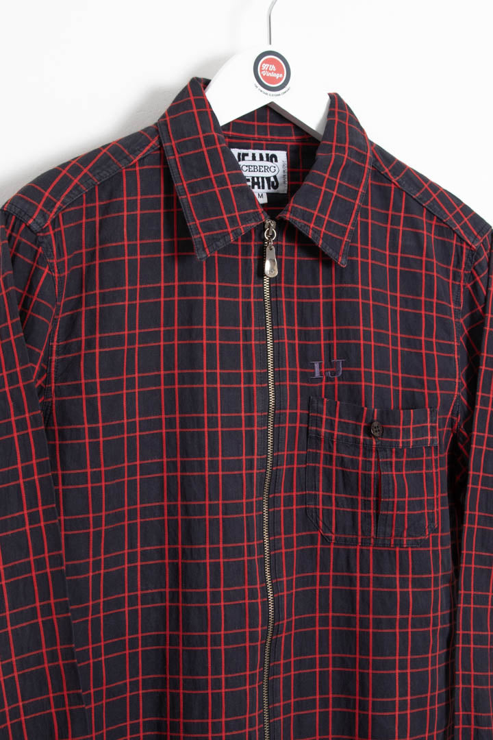 Image of Women's Iceberg Grid Check Zip Through Collared Jacket (M)