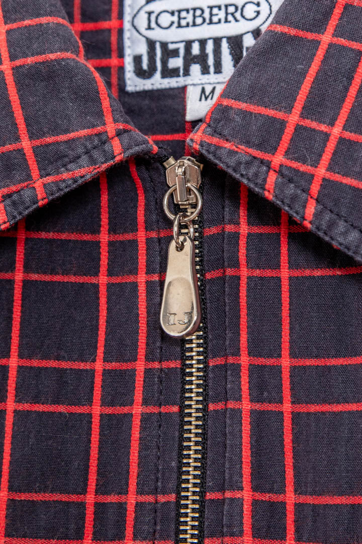 Image of Women's Iceberg Grid Check Zip Through Collared Jacket (M)