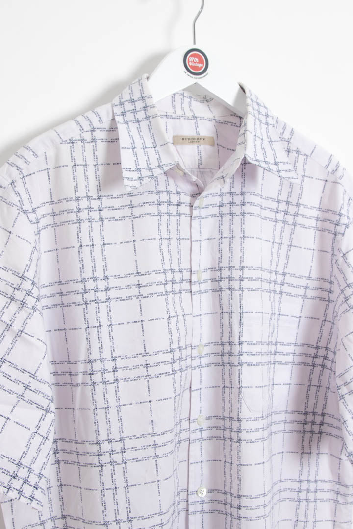 Image of Burberry Repeat Logo Short Sleeve Shirt (L)