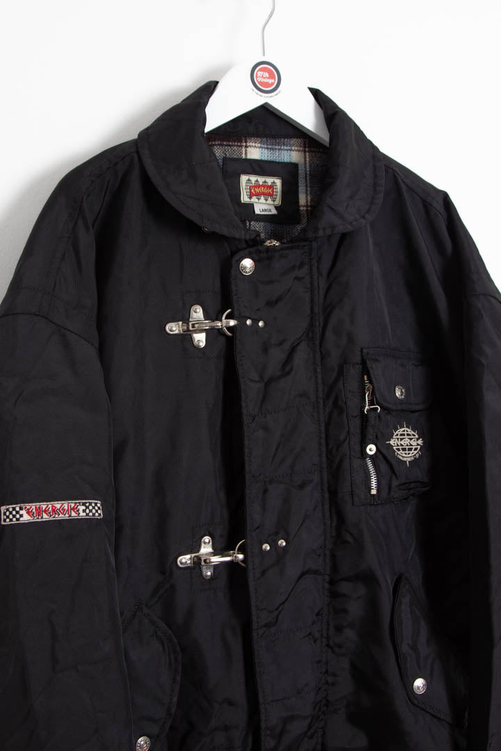 Image of 1996 Energie Fireman Clasp Quilted Bomber Jacket (L)