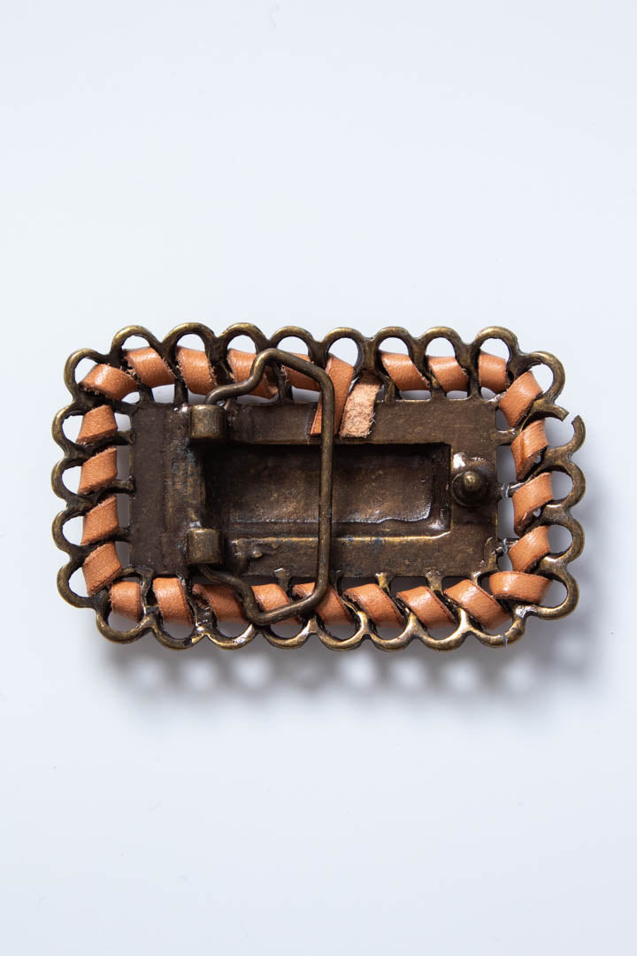 Image of Just Cavalli Woven Logo Metal Belt Buckle