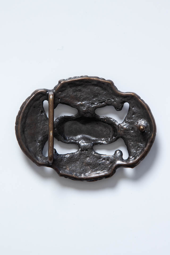 Image of Just Cavalli Ornate Logo Metal Belt Buckle
