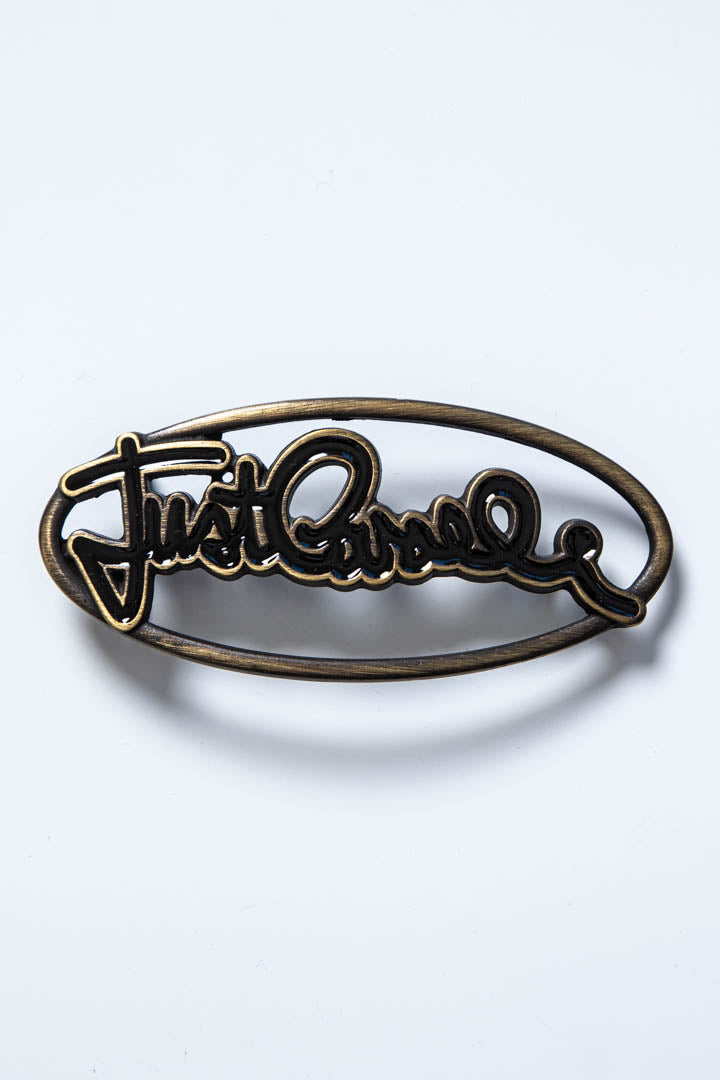 Image of Just Cavalli Spellout Logo Metal Belt Buckle