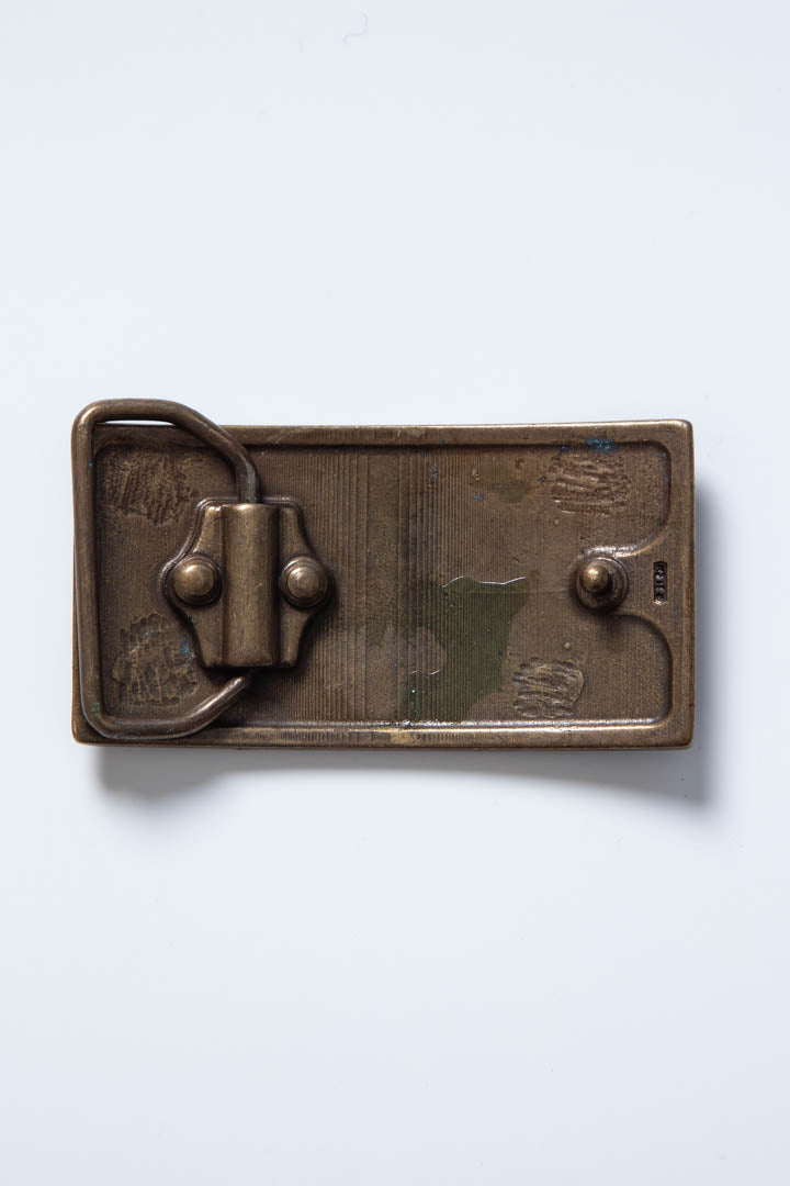 Image of Just Cavalli Embossed Airplane Logo Metal Belt Buckle