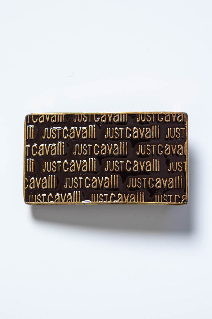 Image of Just Cavalli Repeat Logo Metal Belt Buckle