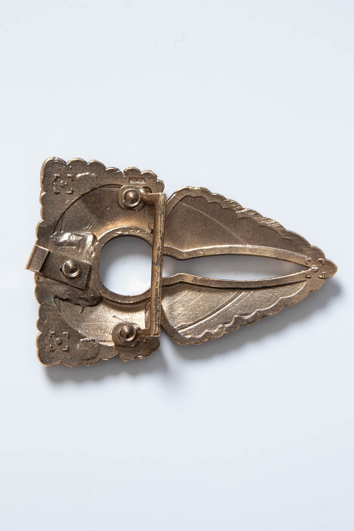 Image of Just Cavalli Symmetrical Feathered Wings Metal Belt Buckle