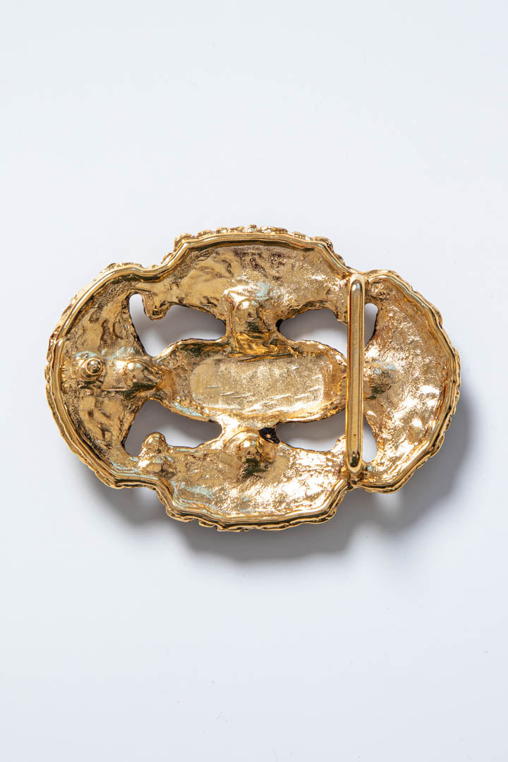 Image of Just Cavalli Ornate Gold Metal Belt Buckle