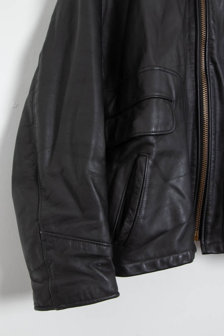 Image of Schott NYC Faux Fur Liner Leather Flight Jacket (S)