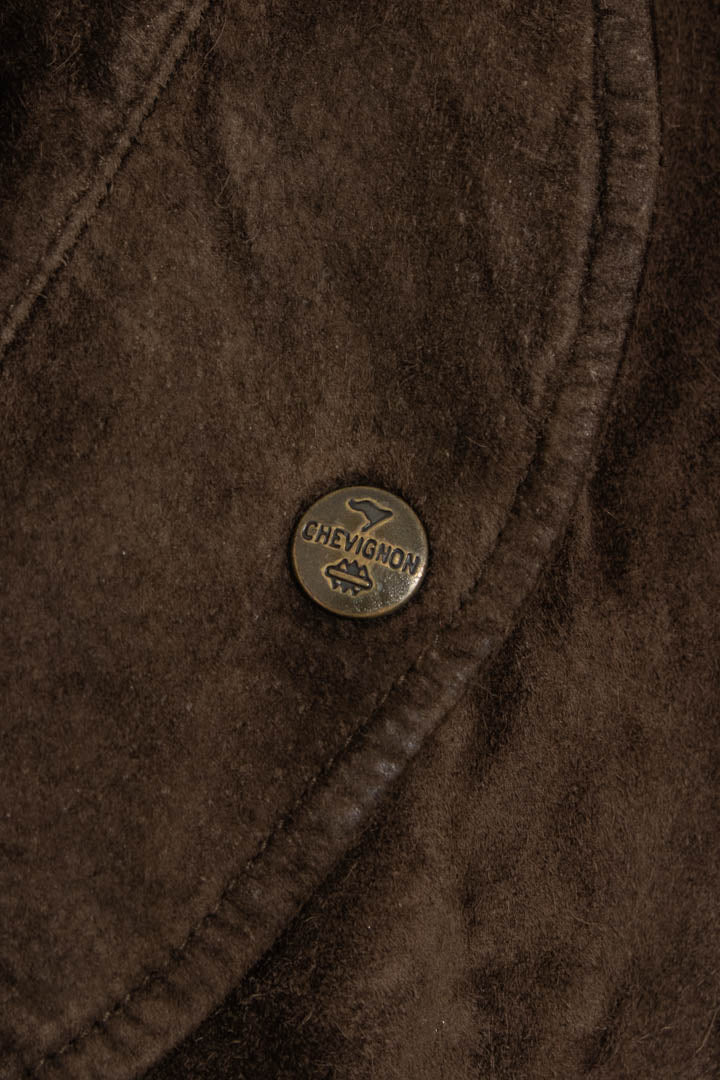 Image of Chevignon Suede Leather Bomber Jacket (M)