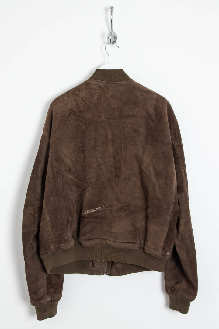 Image of Chevignon Suede Leather Bomber Jacket (M)