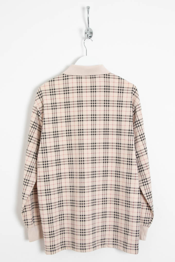 Image of Burberry Nova Check Long Sleeve Polo Shirt (M)