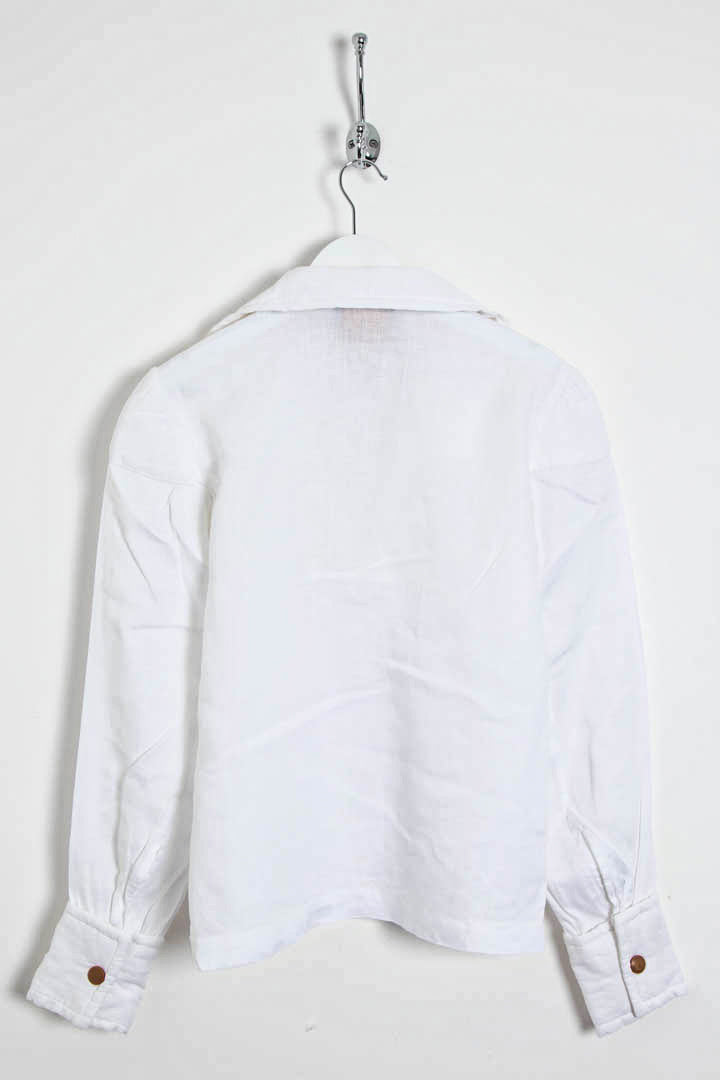 Image of SS 2001 Women's Vivienne Westwood Anglomania Lace-up Linen Blouse (S)
