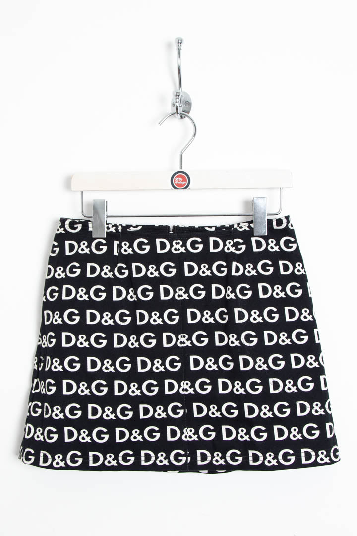 Image of Women's D&G Allover Monogram Logo Mini Skirt (UK 12)